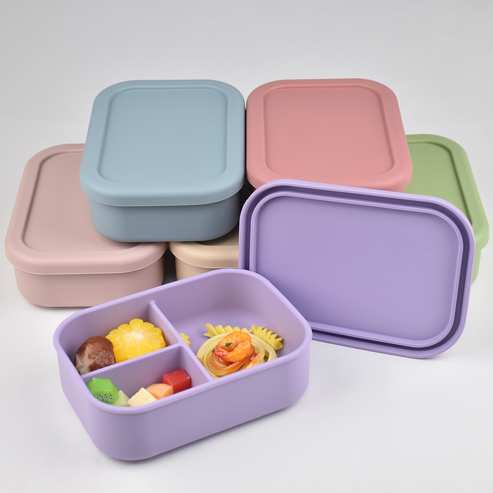 Meal Prep Kinder - 3칸 식품 등급 실리콘 벤토 도시락