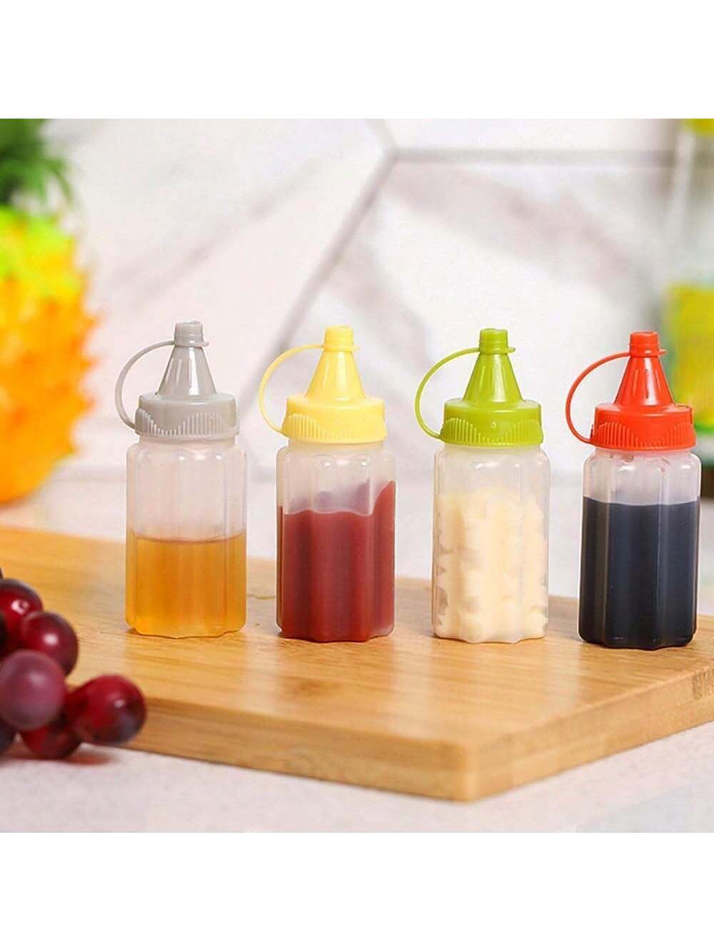 Herb Keeper Bottle - 2/4/6Pcs 휴대용 PP 소스 스퀴즈 병