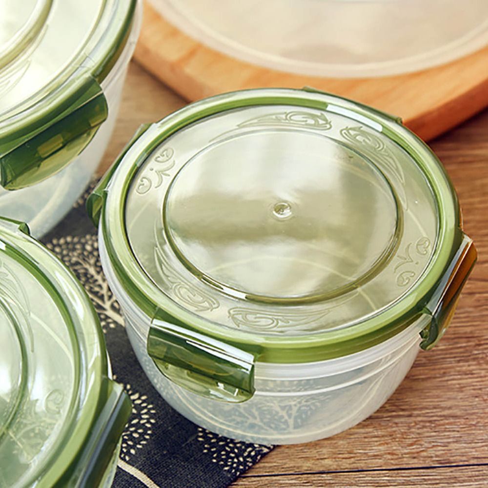Meal Prep Glass Containers Oven Safe - 1/4개 안전한 플라스틱 원형 보관함 뚜껑이