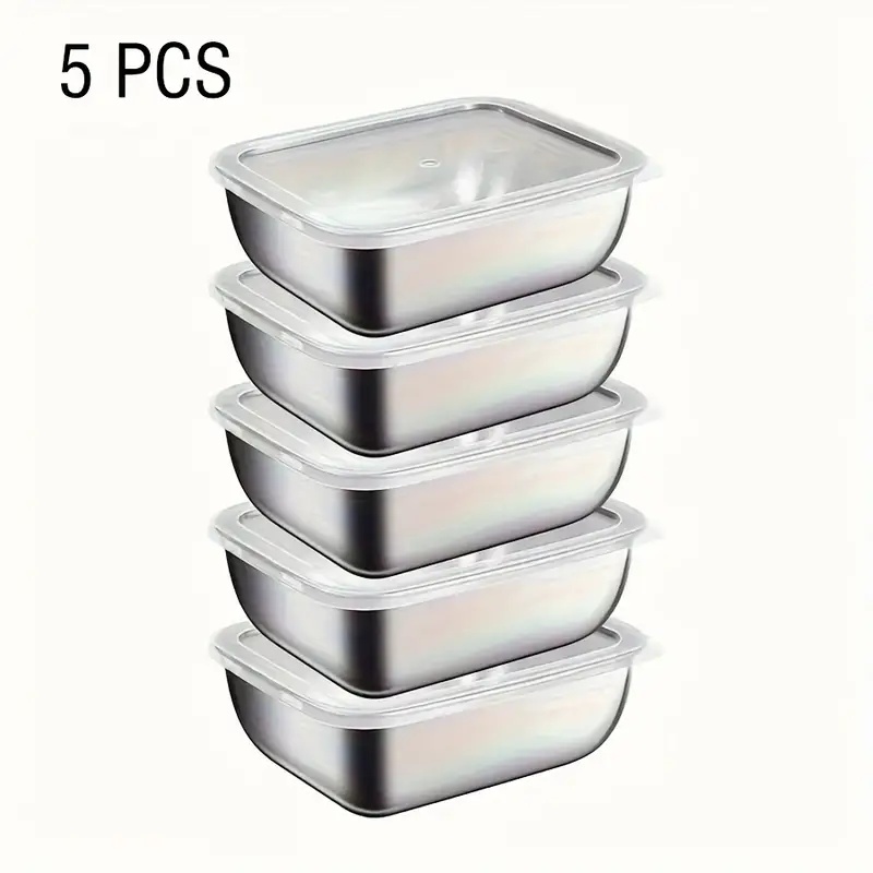 Meal Prep Ideas - 5종 스테인리스 스틸 식품 보관 용기,