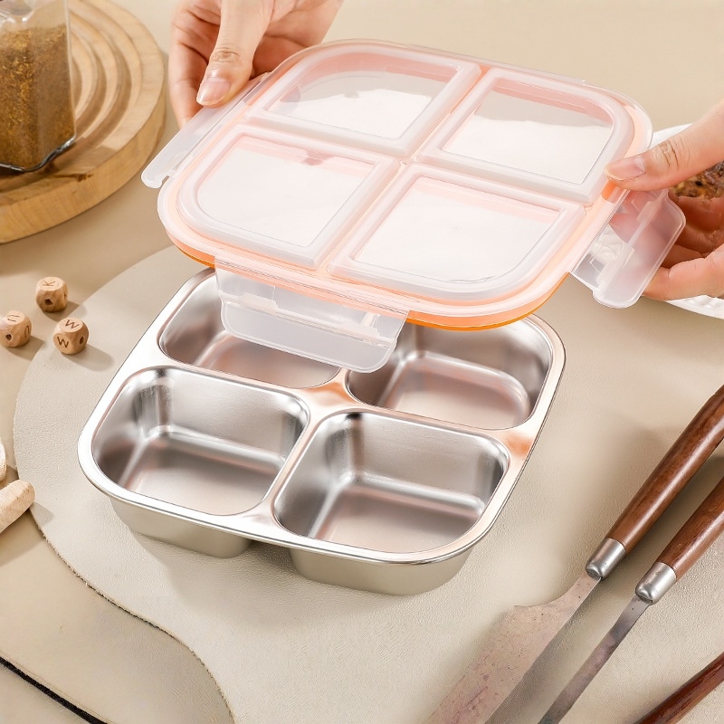 Meal Prep Kinder - 304 스테인리스 스틸 도시락, 600ml 뚜껑