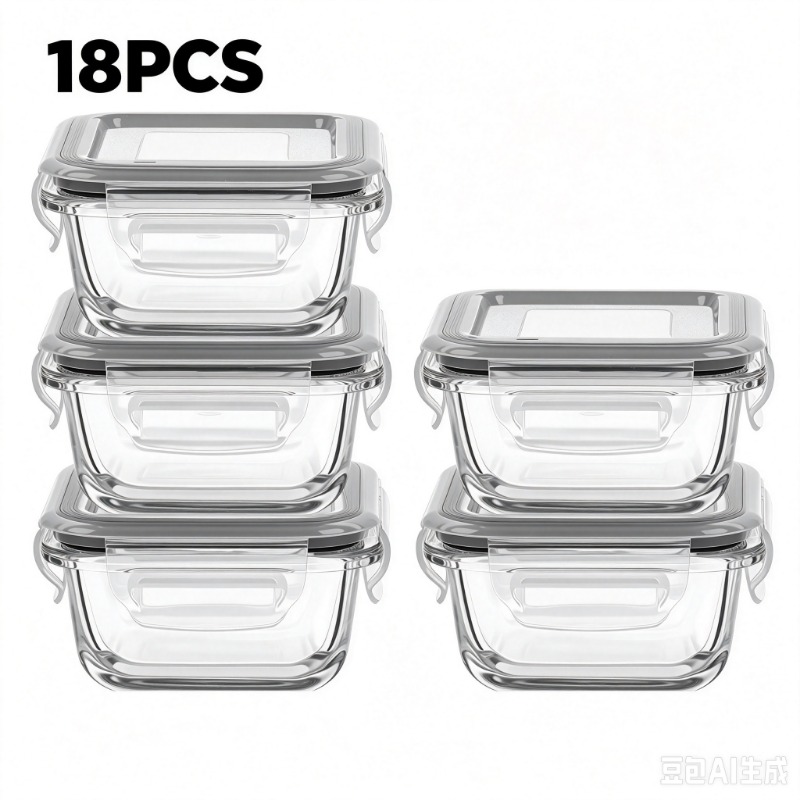 Meal Prep Glass Containers Oven Safe - 유리 식품 보관 용기 세트 18개,