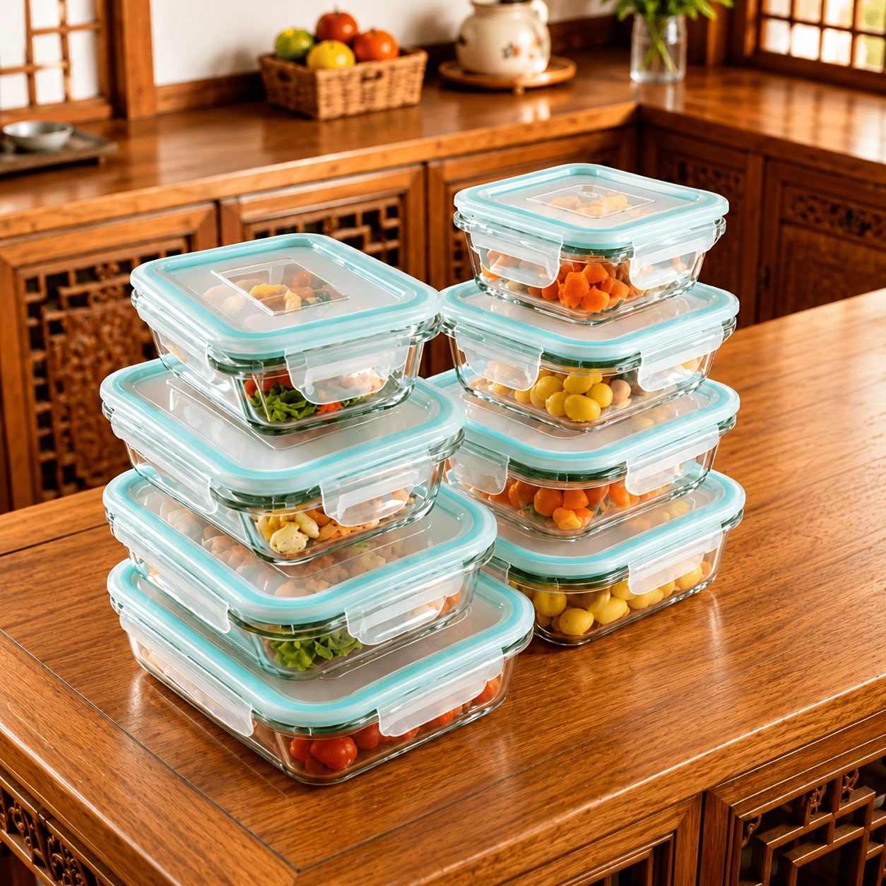 Meal Prep Glass Containers Oven Safe - 유리 식품 보관 용기 세련된 모던