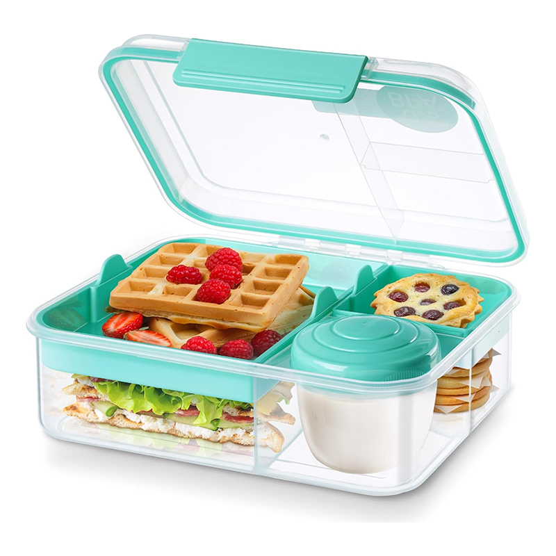 Meal Prep Kinder - 4칸 누수 방지 도시락통, 분리형 트레이