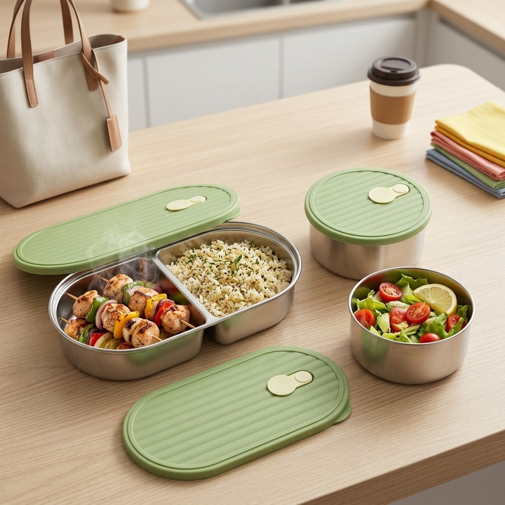 전자레인지용 304 스테인리스 도시락 세트 벤토 도시락 - Meal Prep Kinder 리뷰 및 가격