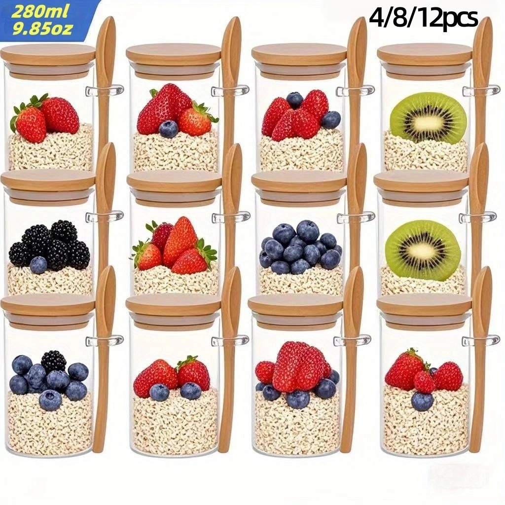 4/8/12개입, 뚜껑이 있는 오트밀 아침식사 컵(9. - Meal Prep Chia Pudding 리뷰 및 가격