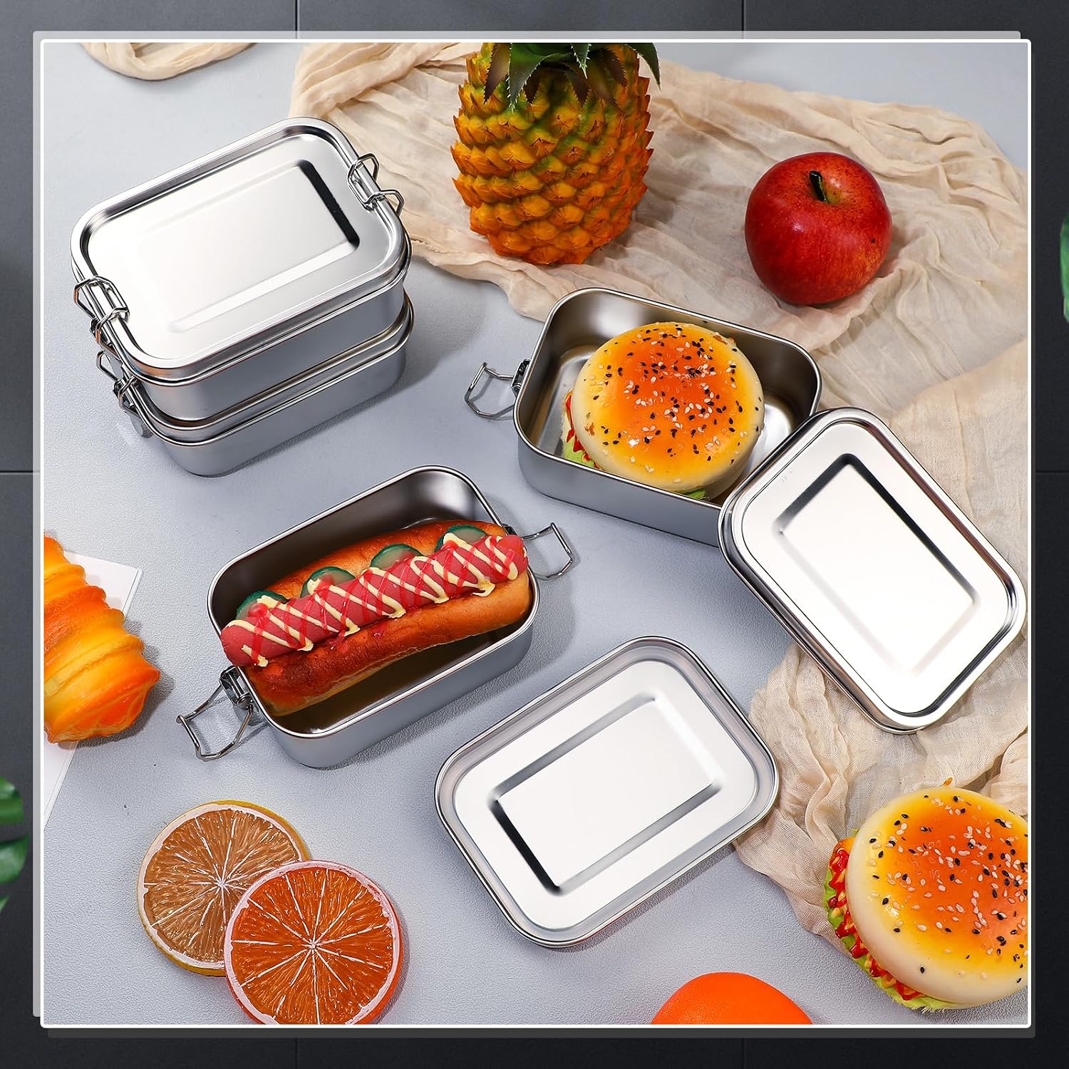 뚜껑이 있는 스테인레스 스틸 식품 보관 용기 도시락 상 - Meal Prep Ideas 리뷰 및 가격