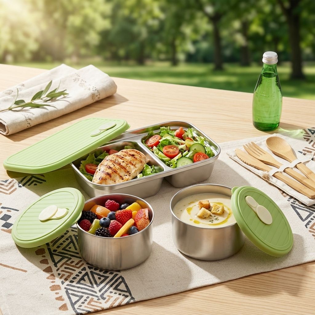 전자레인지 사용 가능 304 스테인리스 도시락 세트 성 - Meal Prep Kinder 리뷰 및 가격