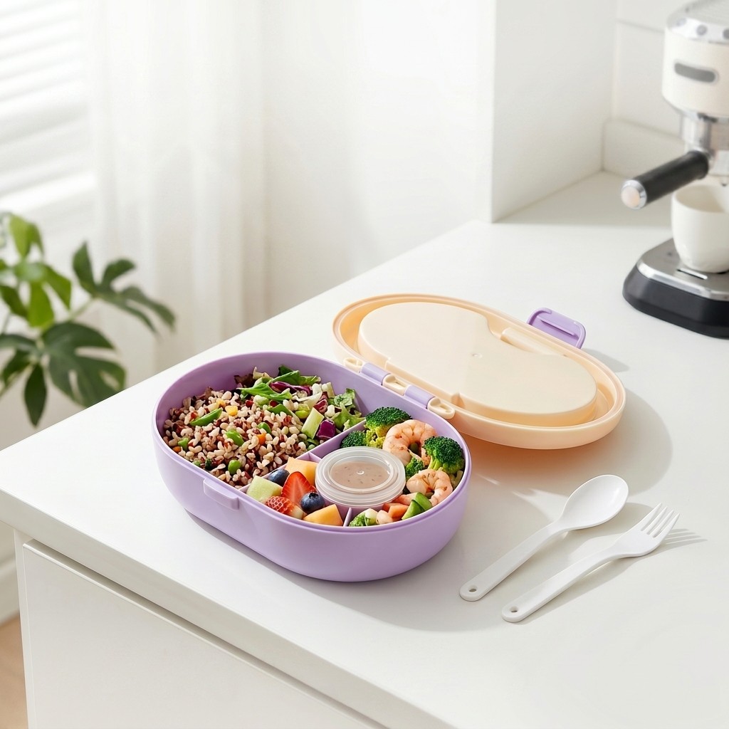 휴대용 플라스틱 도시락 어린이 학교용 누수 방지 칸막이 - Meal Prep Kinder 리뷰 및 가격