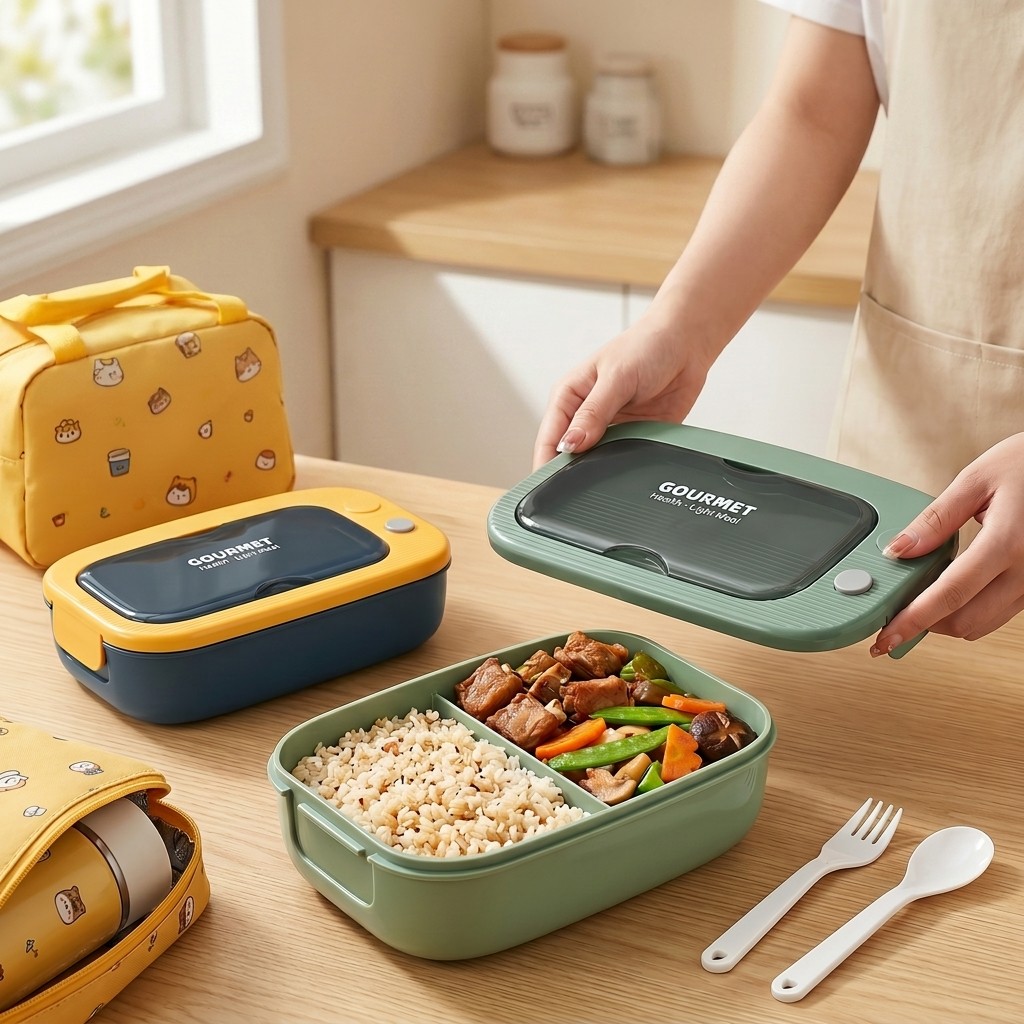 전자레인지용 플라스틱 도시락 2칸 누수방지 점심 도시락 - Meal Prep Kinder 리뷰 및 가격