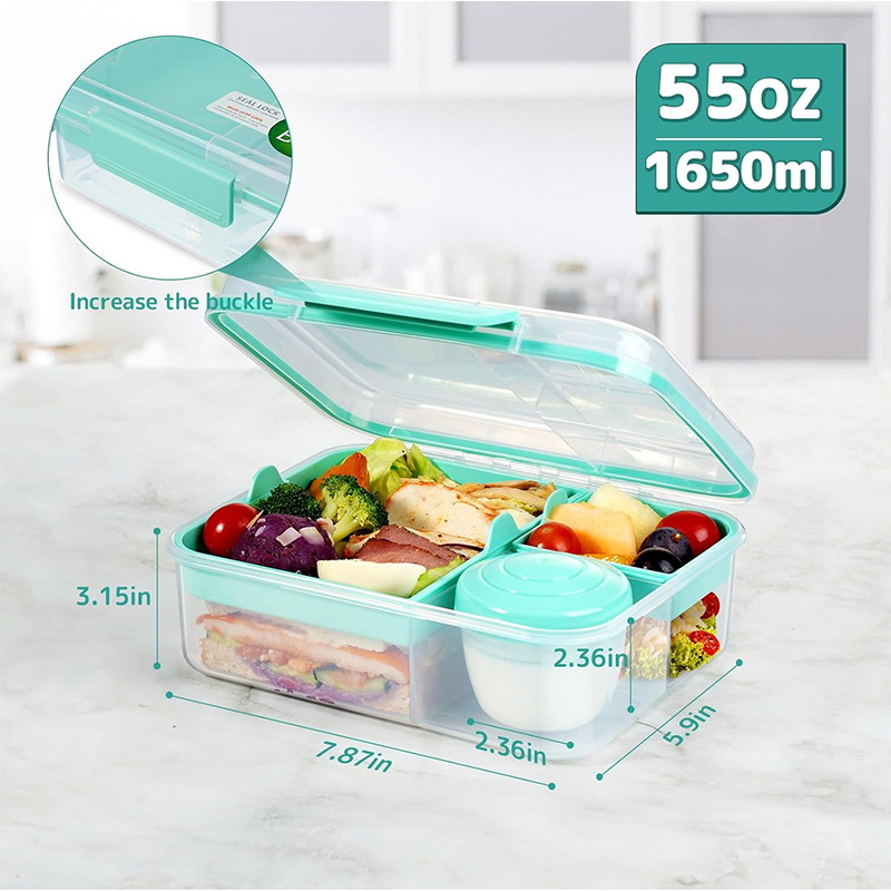 4칸 누수 방지 도시락통, 분리형 트레이 포함, BPA - Meal Prep Kinder 리뷰 및 가격