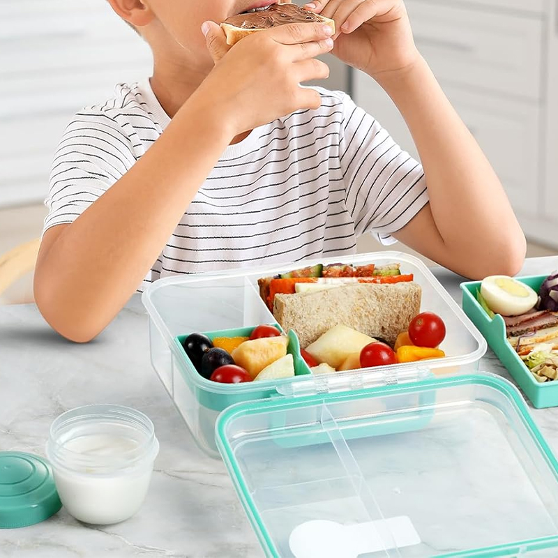 4칸 누수 방지 도시락통, 분리형 트레이 포함, BPA - Meal Prep Kinder 리뷰 및 가격