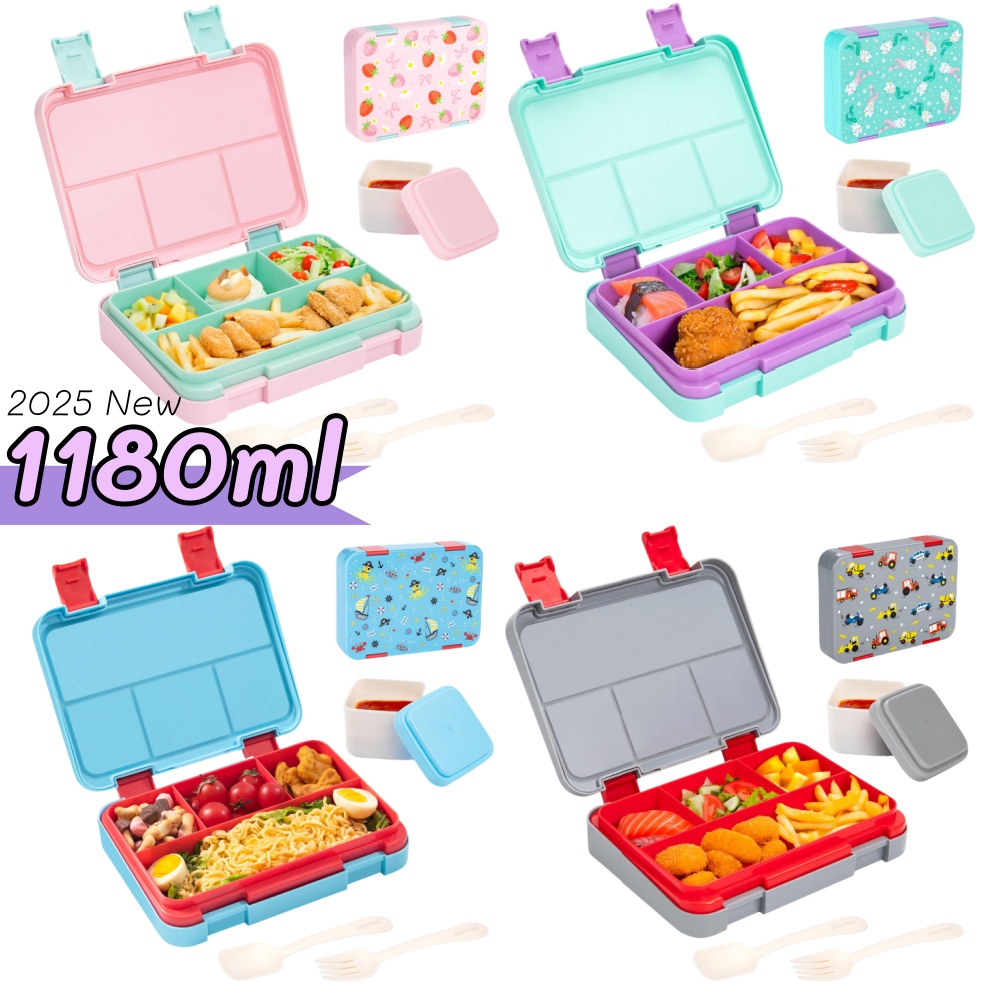 40온스 만화 패턴 도시락 세트, 새지 않는 분리형 칸 - Meal Prep Ideas 리뷰 및 가격