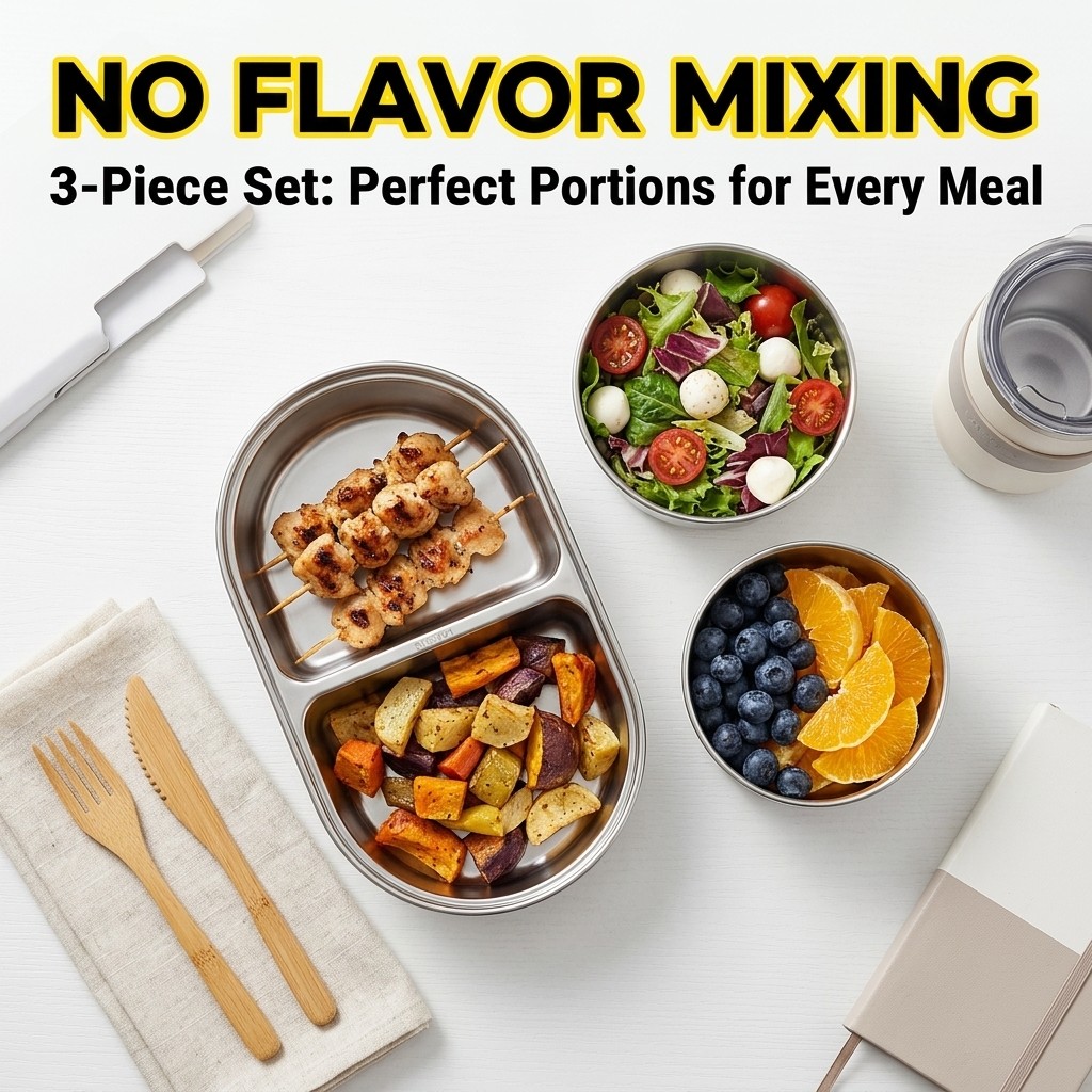 전자레인지 사용 가능 304 스테인리스 도시락 세트 벤 - Meal Prep Kinder 리뷰 및 가격