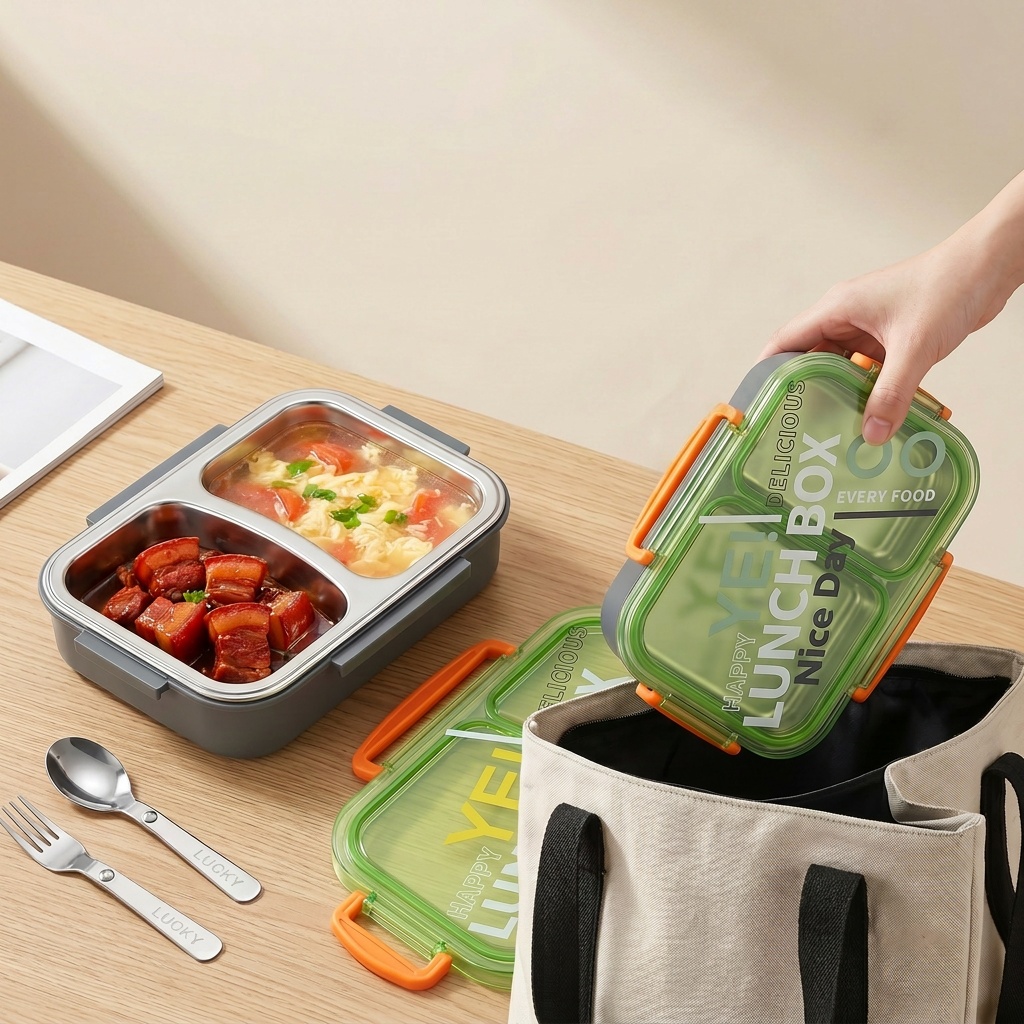 전자레인지용 304 스테인리스 도시락, 분리형 음식 보 - Meal Prep Kinder 리뷰 및 가격