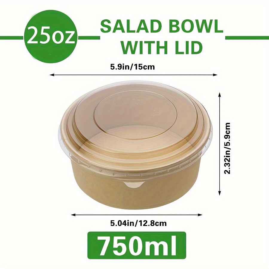 25온스/750ml 25/50팩 종이 그릇 뚜껑 포함, - Meal Prep Ideas 리뷰 및 가격