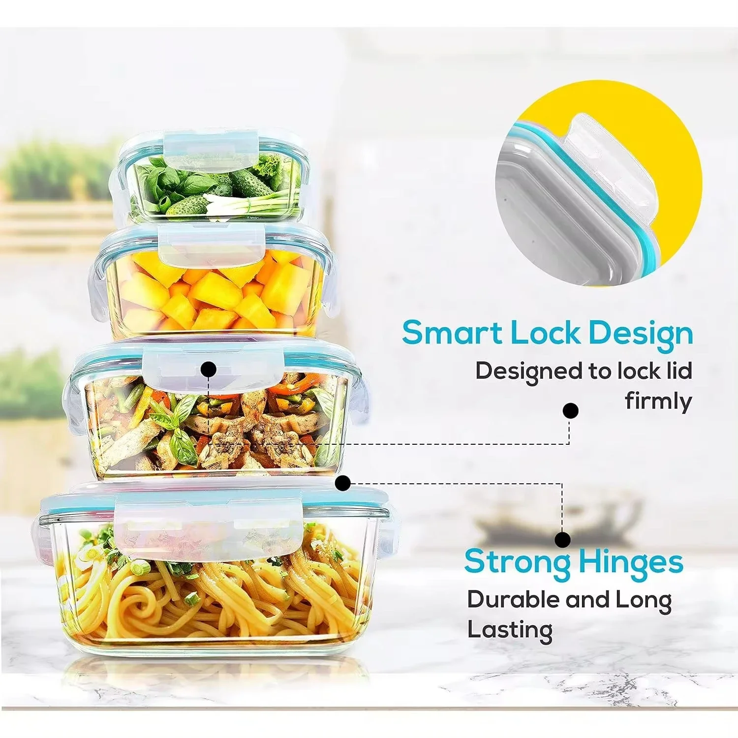 유리 도시락 식품 보관 용기, 식사 준비, 밀폐 도시락 - Meal Prep Glass Containers Oven Safe 리뷰 및 가격
