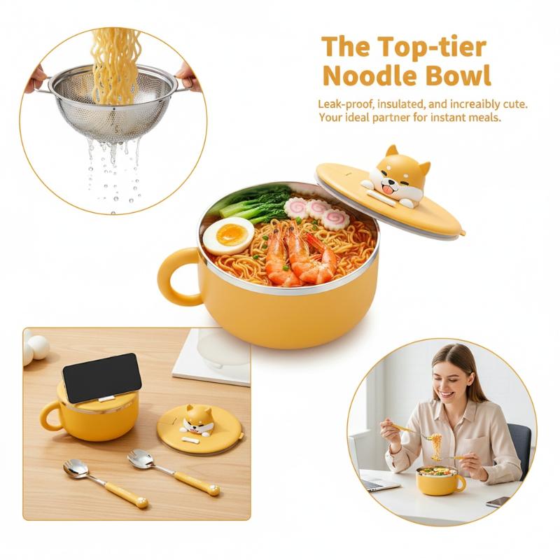 스테인리스 스틸 즉석 라면 용기(뚜껑 포함) 1000m - Meal Prep List 리뷰 및 가격