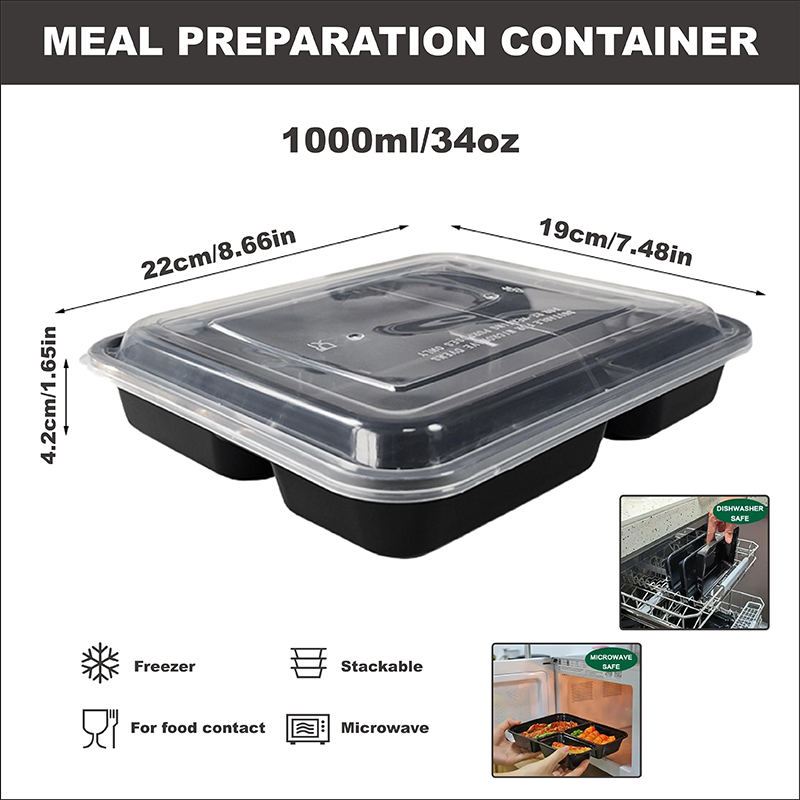 3칸 34온스/1000ml, 12/35개, 누수 방지  - Meal Prep List 리뷰 및 가격