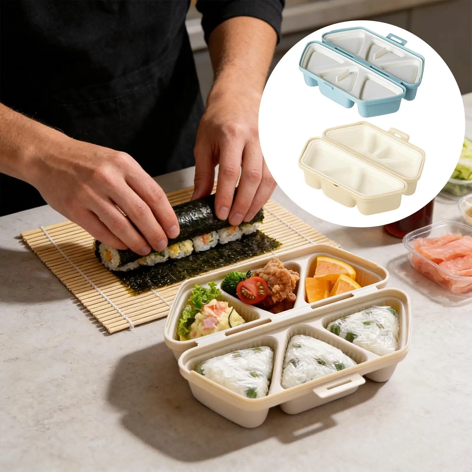초밥 성형기 6구 삼각 김밥 오니기리 틀 도시락 도구  - Meal Prep With Rice 리뷰 및 가격