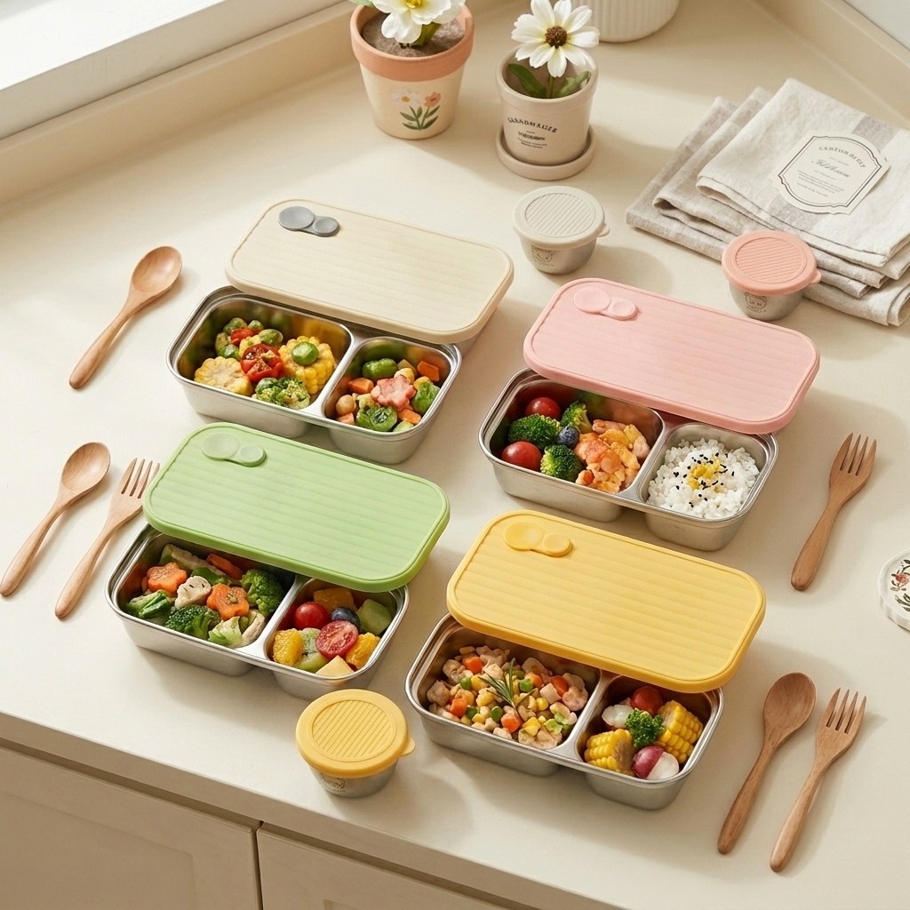304 스테인리스 스틸 도시락 어린이용 점심 도시락 전 - Meal Prep Kinder 리뷰 및 가격